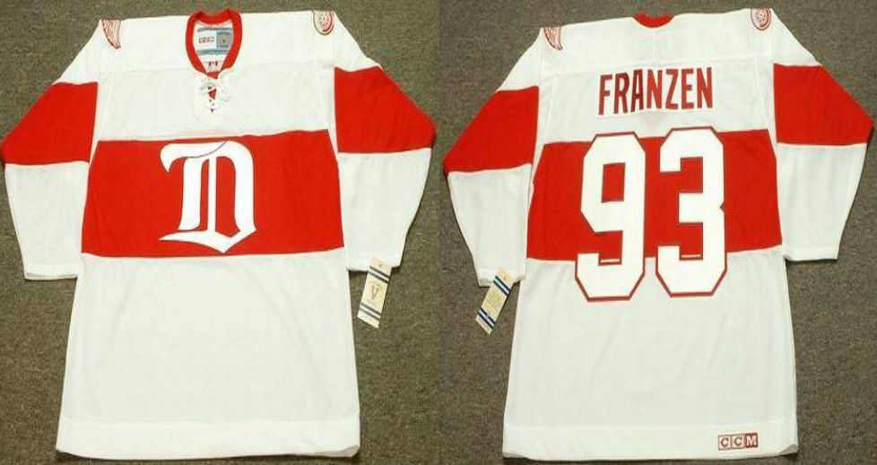 2019 Men Detroit Red Wings #93 Franzen White CCM NHL jerseys
